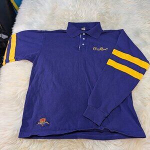 Crown Royal Long Sleeve Polo Shirt Men Size Large